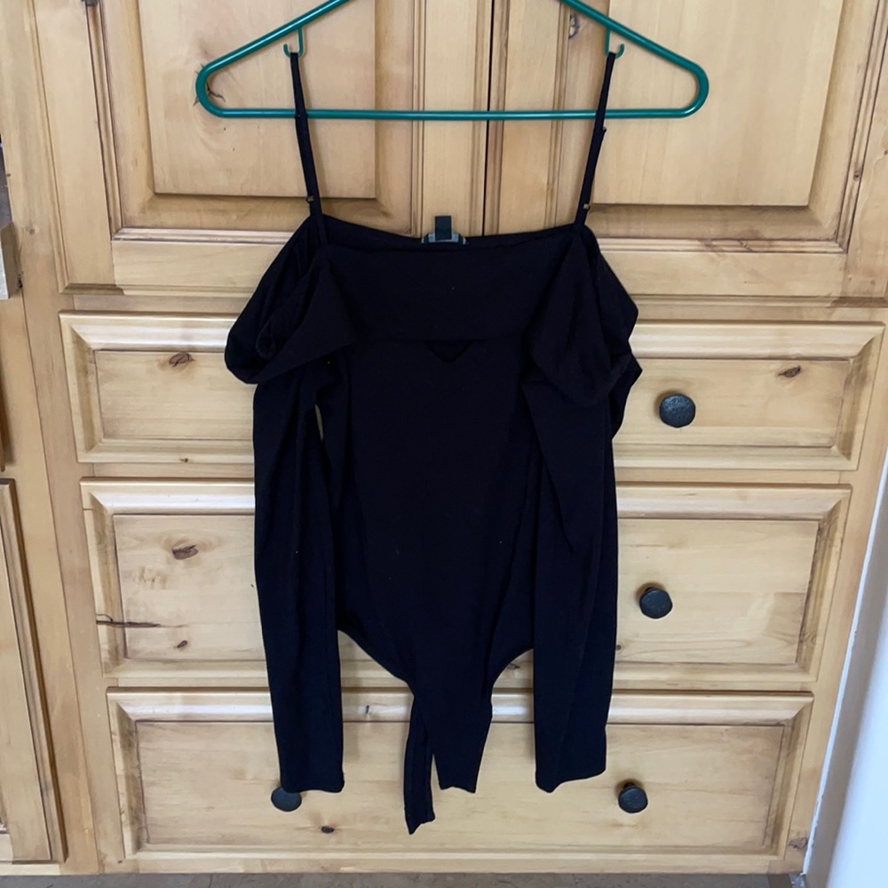 Off shoulder long sleeve body suit